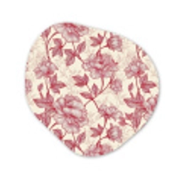 Pioenrozen - Modern -  Rood Wandcirkel Organisch Aluminium middel 851 -3d