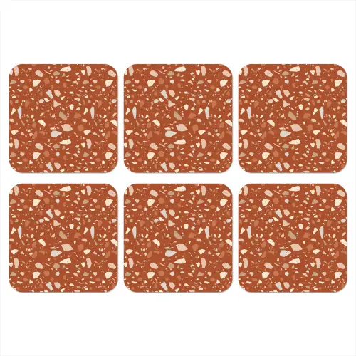 Terrazzo - Patroon - Klei onderzetter kurk middel 366 -3d