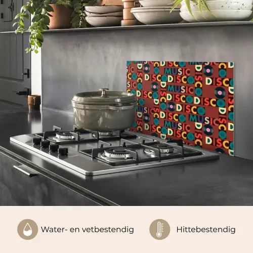 Bruin - Retro - Disco - Patroon keuken achterwand spatscherm klein 900 -usp_NL