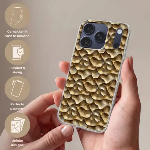 Abstract - Antiek - Goud Telefoonhoesje iPhone 17 Pro klein 878 -sfeer3_NL