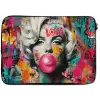 Vrouw - Kauwgom - Graffiti - Neonkleuren laptophoes neopreen klein -zkaufland3dotto