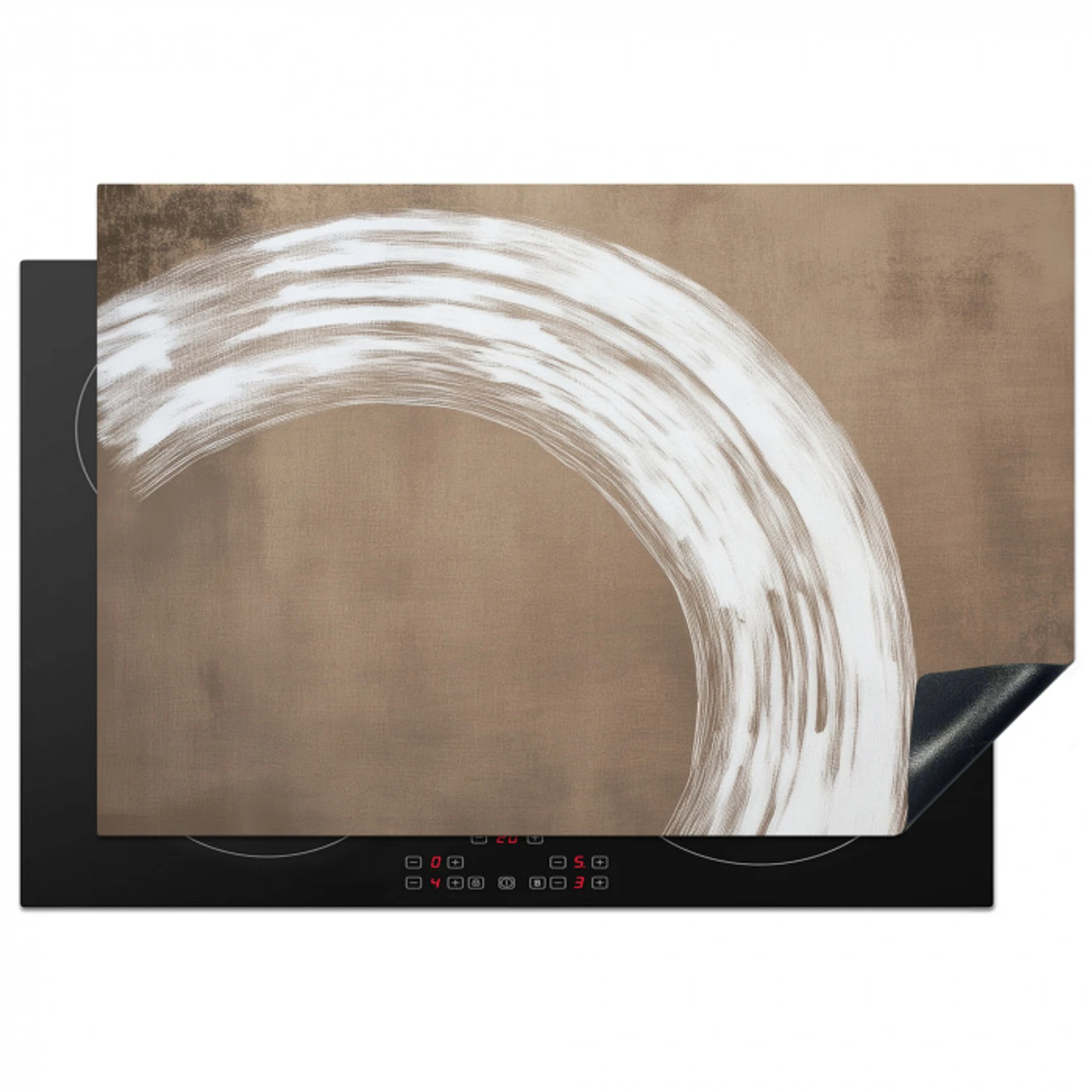 Verf - Bruin - Japandi Inductie beschermer vinyl 3mm klein -3d