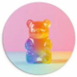 Pastel - Snoep - Gummy KitchenYeah - Keuken - Wandcirkel Forex klein -3d