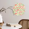 Patroon - Kersen - Wit Wandcirkel kunststof plaat 5mm dik klein 188 -sfeer4