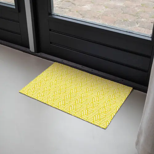 Geel - Patroon - Geometrisch Deurmat klein 898 -sfeer2