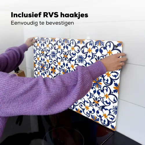 Patroon - Modern - Kleurrijk Inductie beschemer met haakjes klein 777 -ky-ophangen-nl