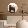 Schotse hooglander - Dieren - Landelijk - Landschap - Koe - Natuur Wandcirkel behangsticker klein -sfeer1