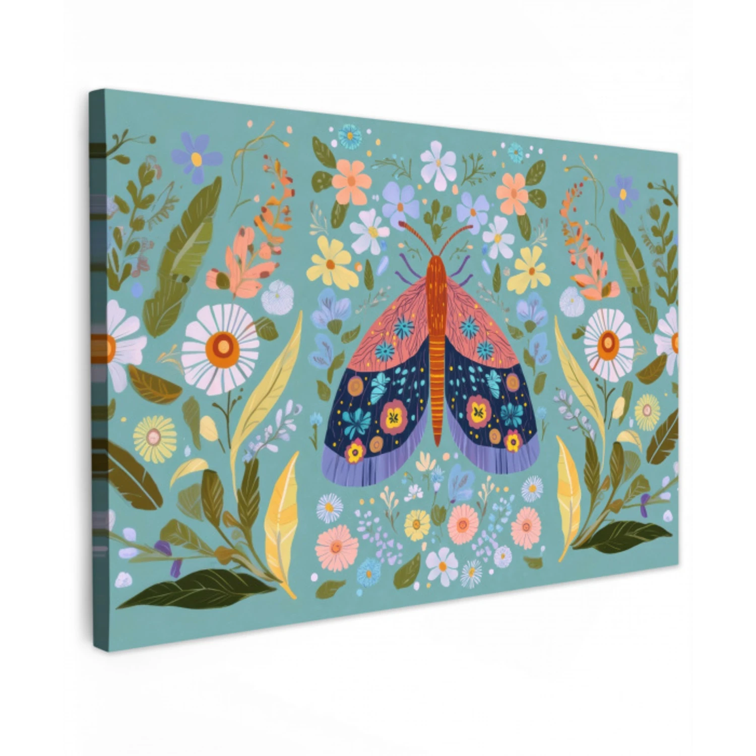 Vlinder - Sierlijk - Bloemen - Bladeren canvas 2cm klein -z3d