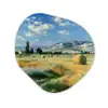 Landschap - Strobalen - Bergen - Wolken Wandcirkel Organisch Plexiglas middel -3d