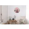 Stenen - Zand - Roze Wandcirkel aluminium klein -woonkamer