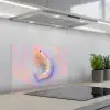 Garnaal - Subtiele structuur - Blauw - Roze keuken achterwand spatscherm klein -3d_schuin