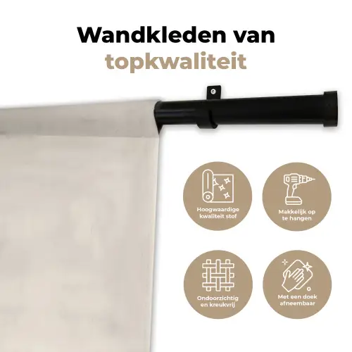 Abstract ontwerp - Zwarte cirkel - Verfvlekken Wandkleed katoen klein -sfeer2