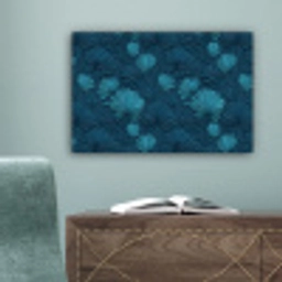 Bladeren - Reliëf - Patroon - Oceaanblauw - Modern canvas 2cm klein 34 -sfeer4