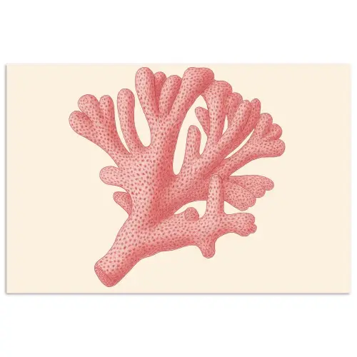 Koraal - Stipjes - Roze poster papier klein -3d