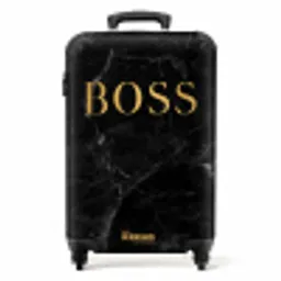 Quotes - Boss - Marmer look - Goud - Zwart NBS - Handbagage koffer - Unisex middel -productfoto_recht