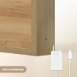 Houtlook - Bruin - Hout Light Box met batterij (Wandlamp) middel -USP_websiteoplaadbaarNL