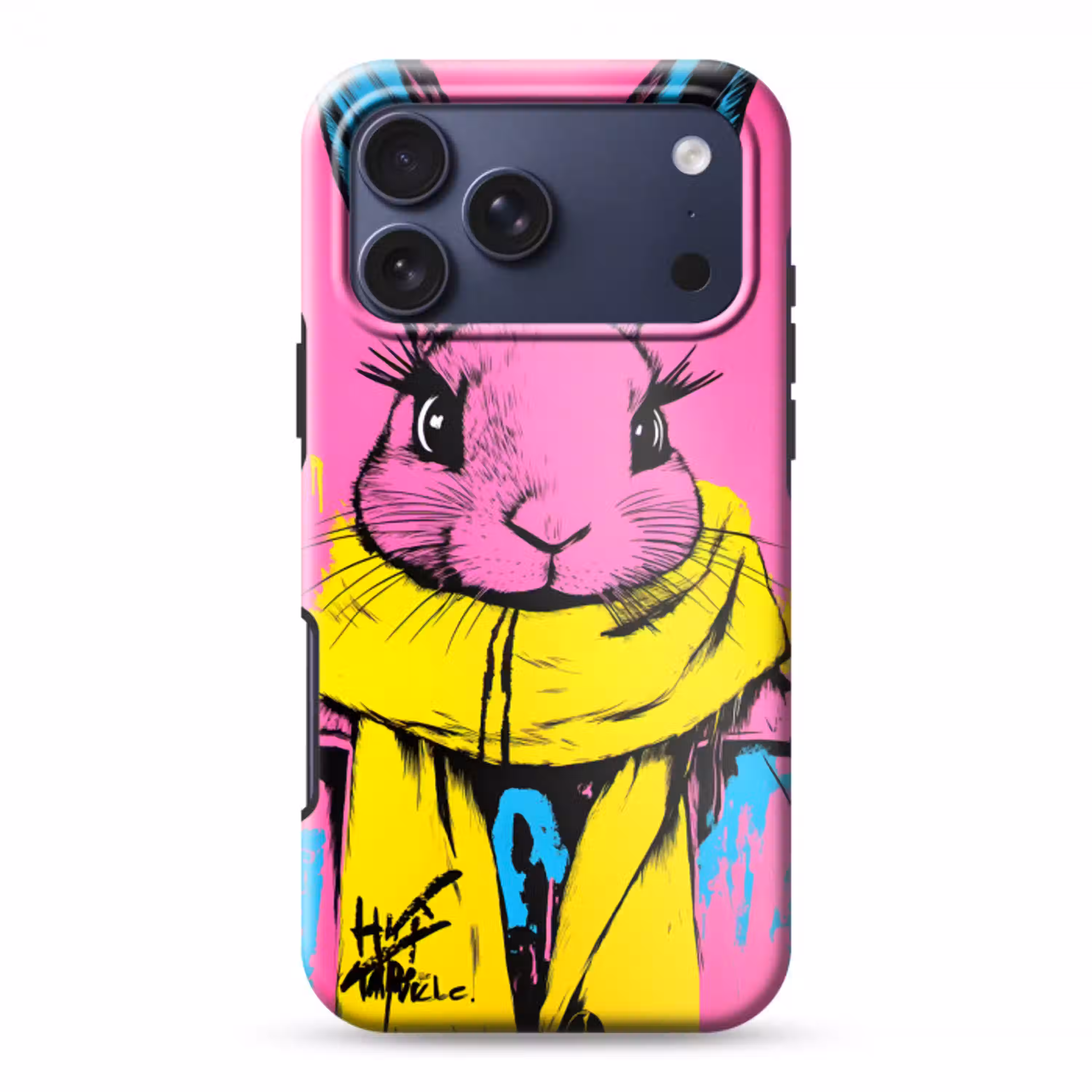 Konijn - Felroze - Sjaal - Abstract Toughcase MagSafe Apple iPhone 17 Pro Max klein -3d