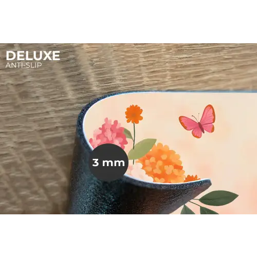 Vaas - Bloemen - Vlinder - Rood Placemat vinyl groot -closeup
