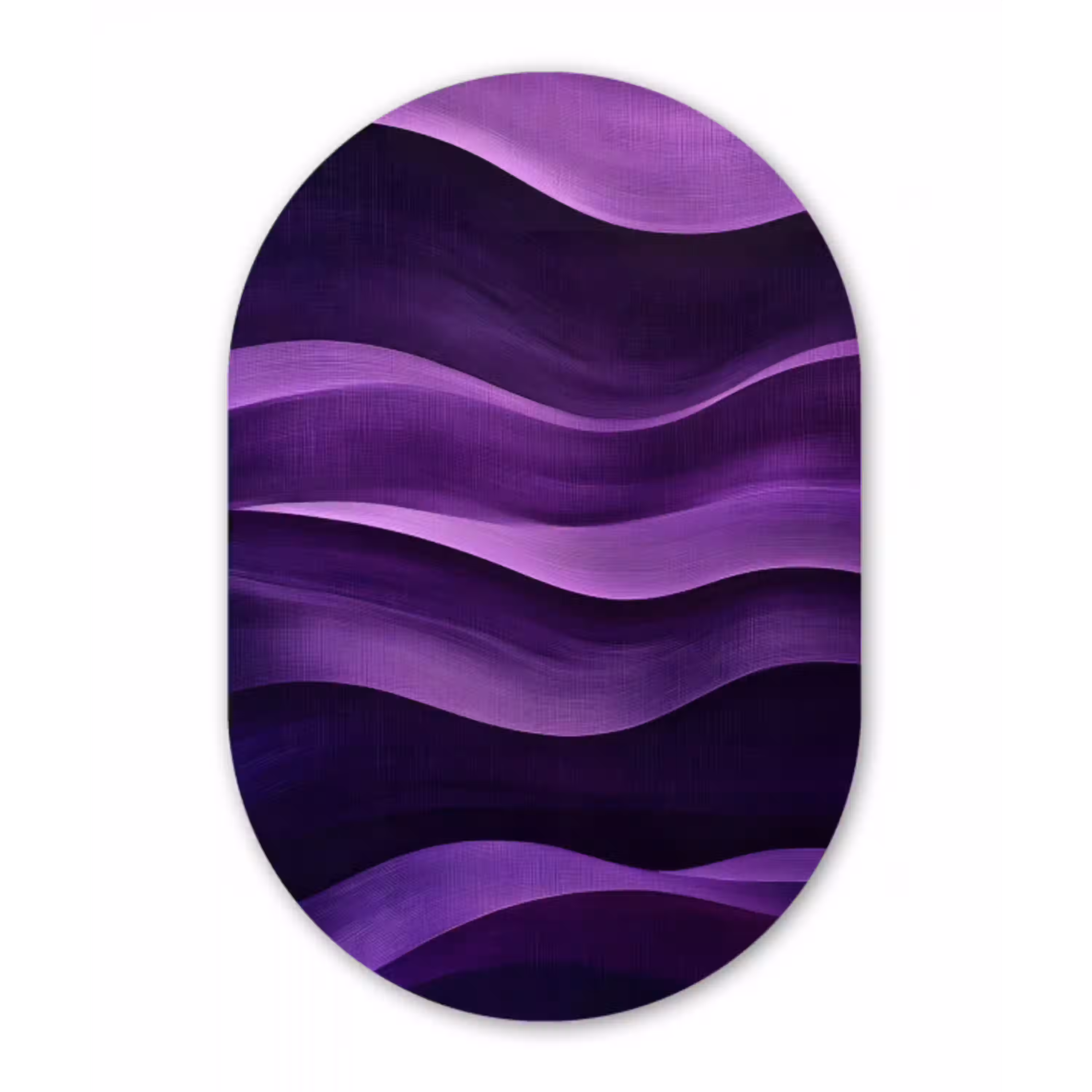 Golven - Abstract - Paars Wandcirkel Ovaal Glas middel -3d