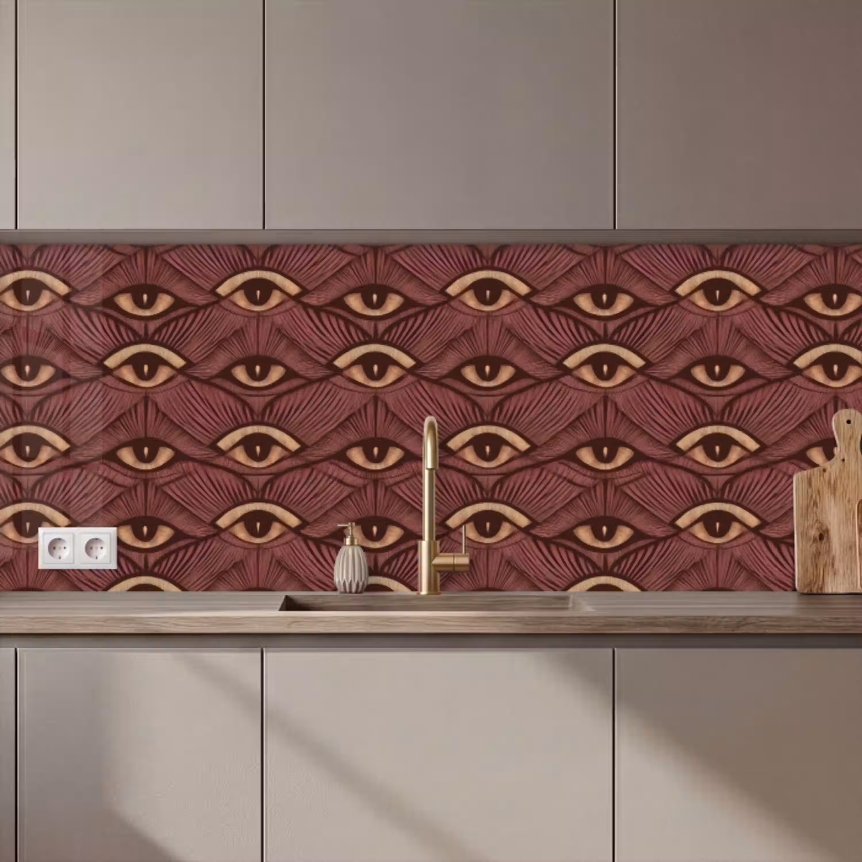 Mystiek - Ogen - Bruin keuken achterwand 2 middel 871 zz_3dshopping