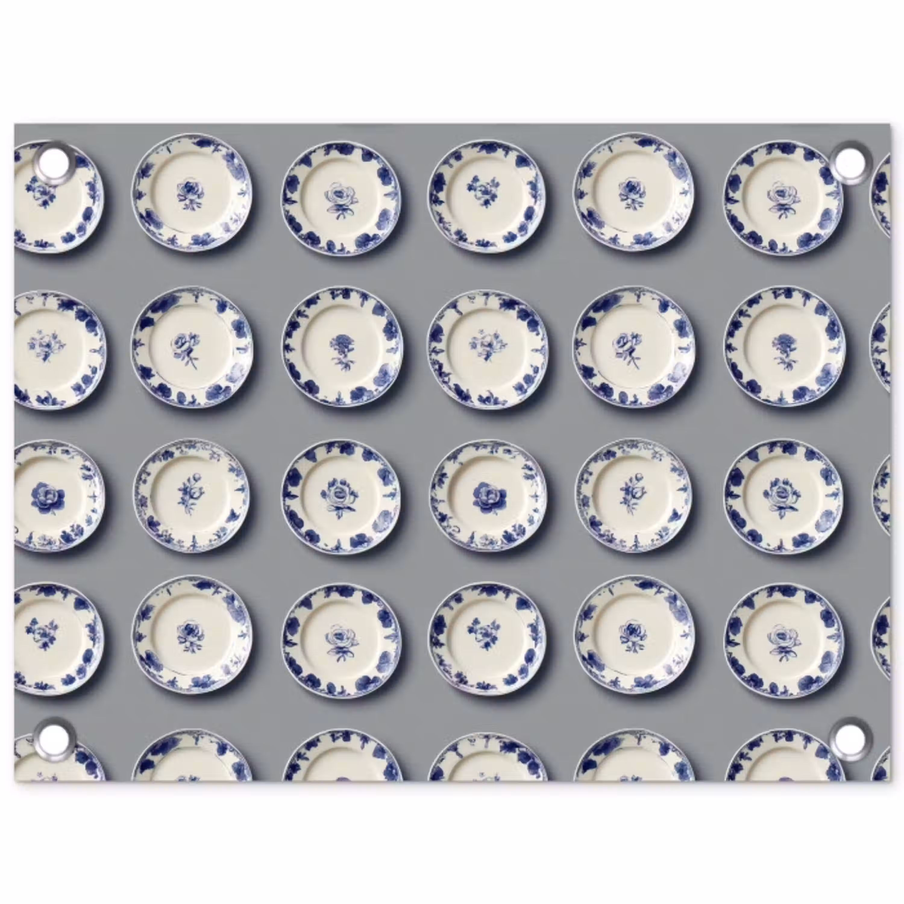 Borden - Bloemen - Blauw - Wit tuinposter los doek klein 239 -3d