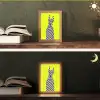Dobermann - Geblokt - Geel Light Box met kabel (Tafellamp) klein -sfeer3
