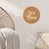 Yee haw - Bruin - Minimalistisch Wandcirkel behangsticker klein -sfeer4