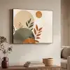 Vormen - Rond - Bladeren - Beige Textielframe zwart klein -sfeer3