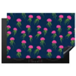 Kwallen - Diepzee - Neon Inductie beschermer vinyl 3mm klein 276 -3d