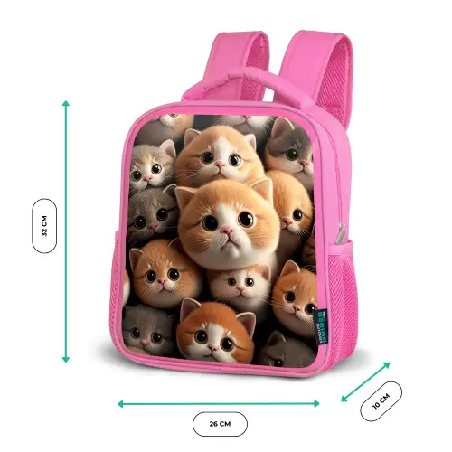 Knuffelkatjes Kinderrugzak - Roze middel -productfoto_formaten