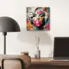 Vrouw - Kauwgom - Graffiti - Neonkleuren aluminium wit klein -sfeer5