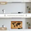 Wereldkaart - Bruin - Kaart keuken achterwand spatscherm klein -voor_na_NL