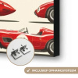 Raceauto - Retro - Rood Textielframe zwart klein 947 -USP_ophangsysteemNL