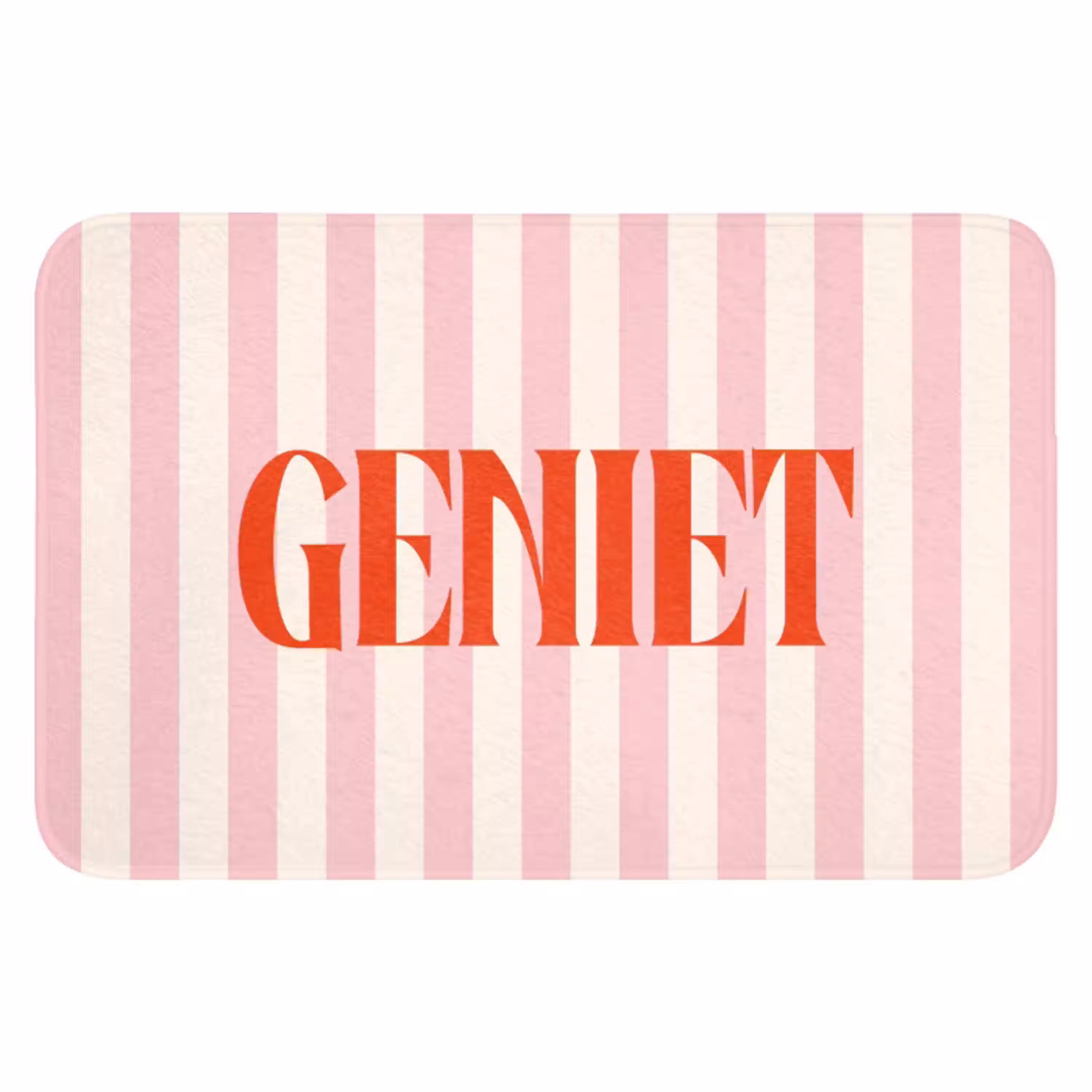 Zachtroze - Rood - Strepen - Geniet WCmat klein -3d