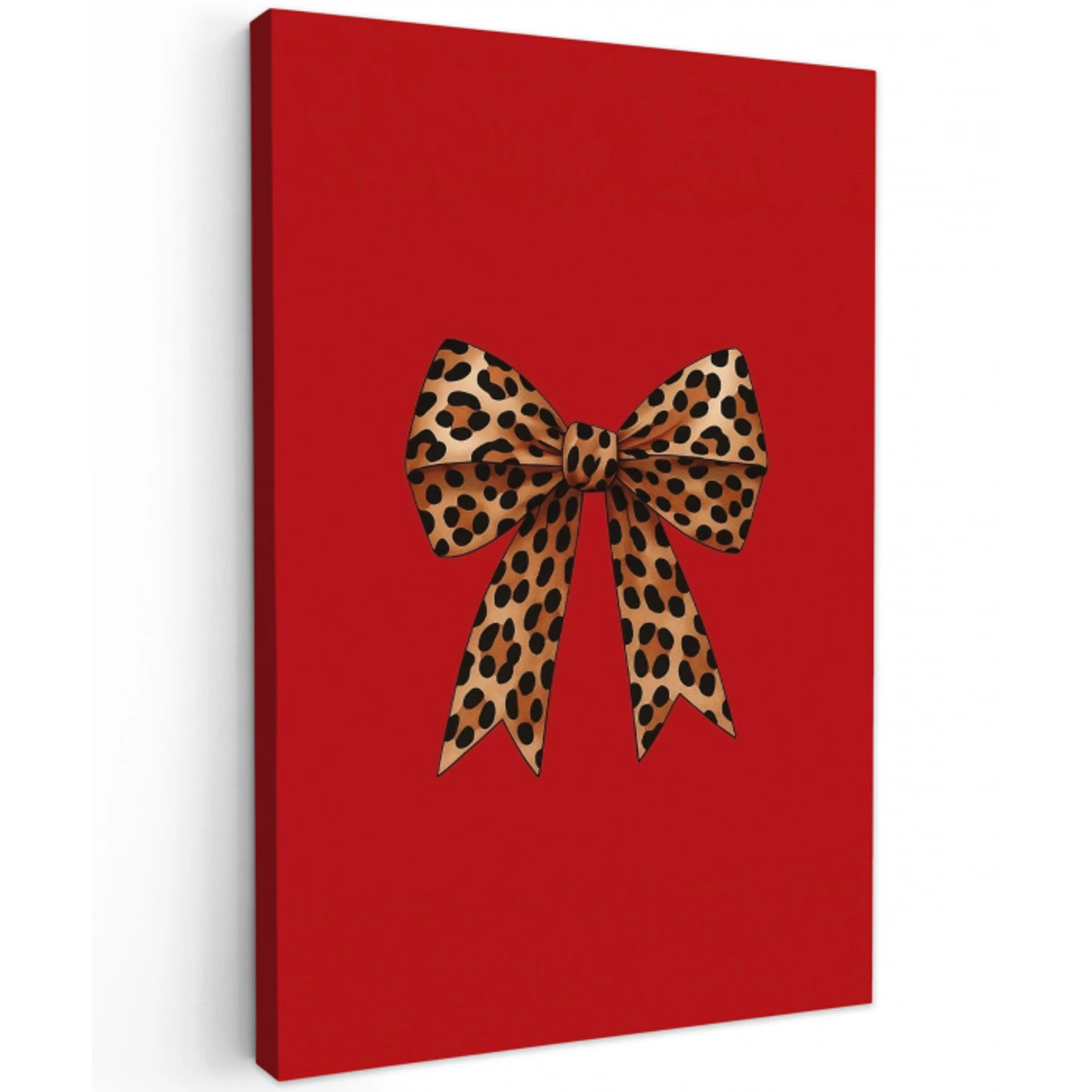 Strik - Sierlijk - Panter - Rood Tuinposter op houten frame 2 cm dik middel -3d