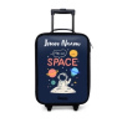 Astronaut - Quote - Planeten - Sterren Kinderkoffer - Zwart klein -3d