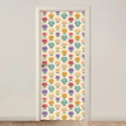 Bloemen - Hartjes - Kleurrijk deurposter klein 289 -3d_beige