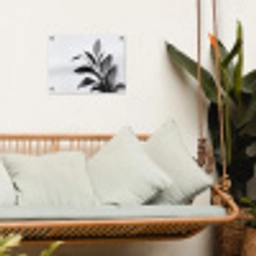 Plant - Bladeren - Minimalistisch - Zwart tuinposter los doek klein -sfeer7