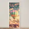 Luchtballon - Dromen - Wolken - Lucht deurposter klein -3d_beige