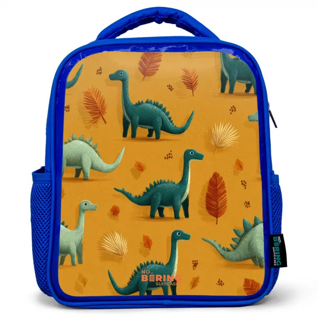 Lange nekken in herfstlandschap Kinderrugzak - Blauw middel -3d