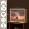 Olifanten - Grasland - Zonsondergang Light Box met batterij (Wandlamp) middel -USP_websiteoverzichtNL