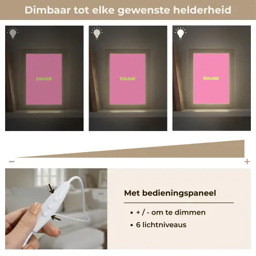 Roze - Groene bonjour - Organisch Light Box met kabel (Tafellamp) klein -USP_dimbaarNL