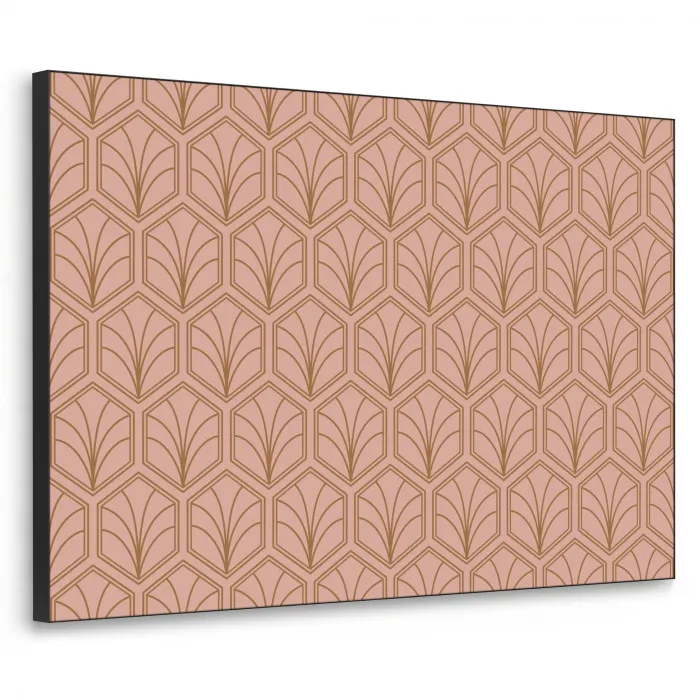Zalmroze - Patroon - Geometrisch Textielframe zwart klein 947 -3d