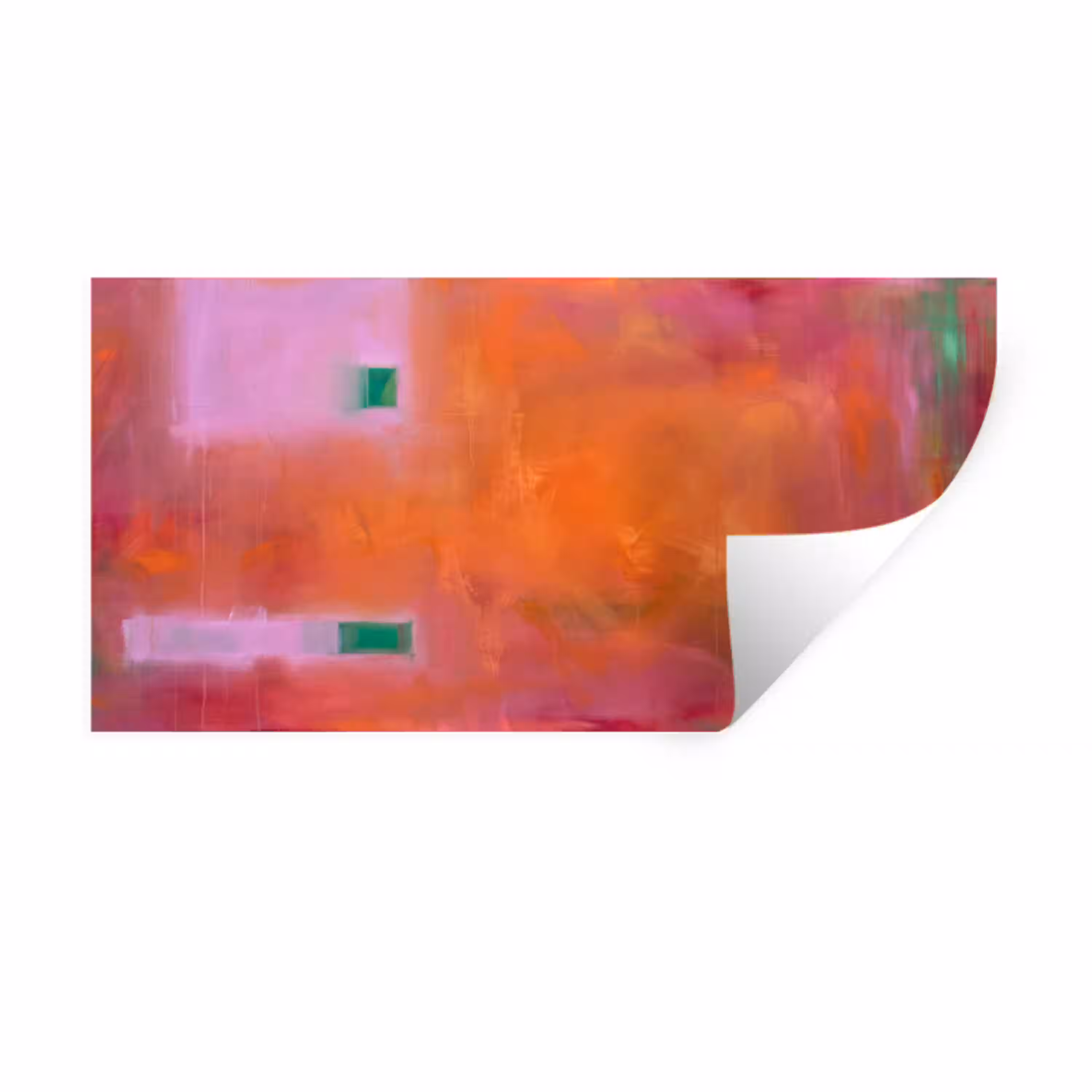 Abstract - Vlakken - Kunst - Modern - Oranje Muursticker klein -3d
