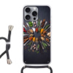 Kruiden - Lepels - Culinair - Kleurrijk - Sfeervol Hoesje iPhone 16 Pro Max met koord klein -3d