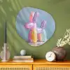 Dier - Ballon - Pasteltinten - Glanzend Wandcirkel Organisch Plexiglas middel -sfeer2