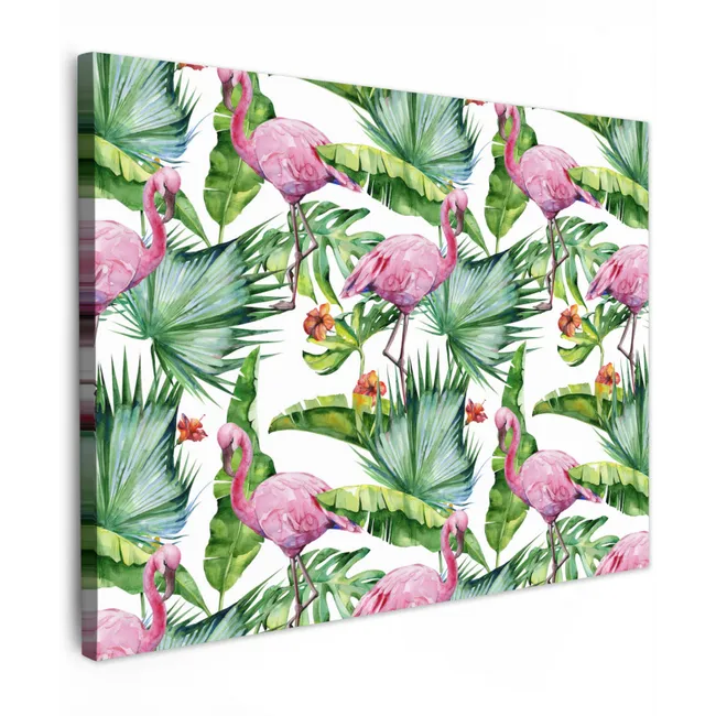 Inductie beschermer - Bladeren - Flamingo - Jungle - Inductiemat Tuinposter op houten frame 2 cm dik klein -3d