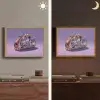 Edelstenen - Glitters - Paars - Kleurrijk Light Box met batterij (Wandlamp) middel -sfeer3