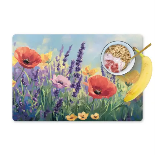 Weide - Bloemen - Kleurrijk Placemat vinyl groot -zzzproduct_Kitchenyeah-website