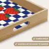 Geblokt - Blauw - Aardbeien Dienblad Rechthoek middel -USP_HandgreepNL